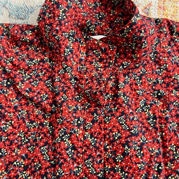 Ann Mashburn Anaya Popover Dress in red liberty fabric floral long-sleeved - Picture 4 of 10